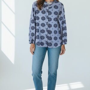 LOFT Navy Medallion Print Women’s Shirt